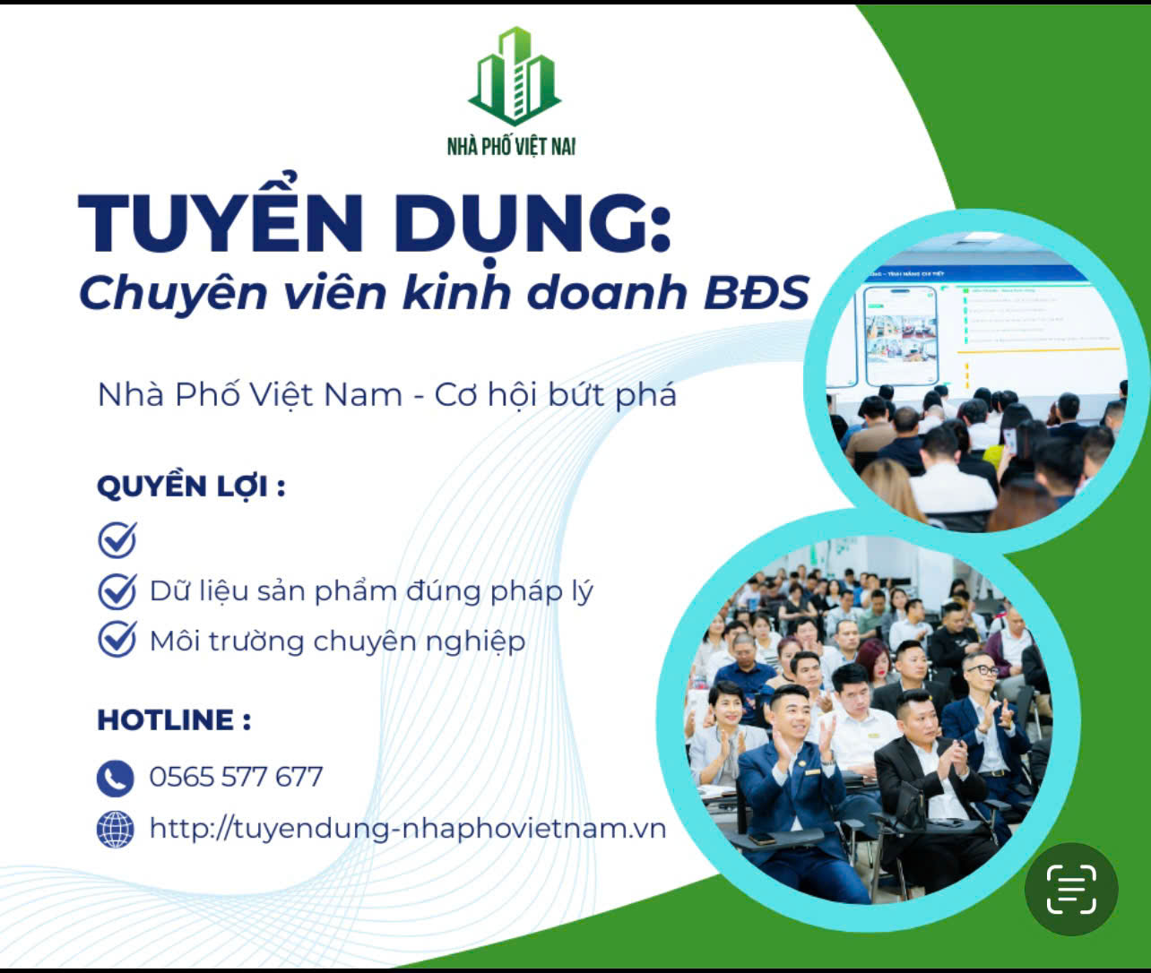 🔥 TẬP ĐOÀN NHÀ PHỐ TUYỂN DỤNG CHUYÊN VIÊN KINH DOANH BẤT ĐỘNG SẢN 🔥