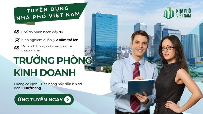 Tuyển Dụng Trưởng Phòng Kinh Doanh Bất động sản