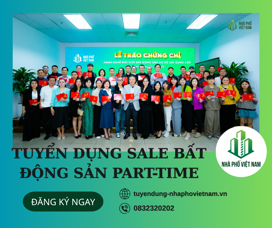 Tuyển Dụng Vị Trí Sale Bất Động Sản Part-time